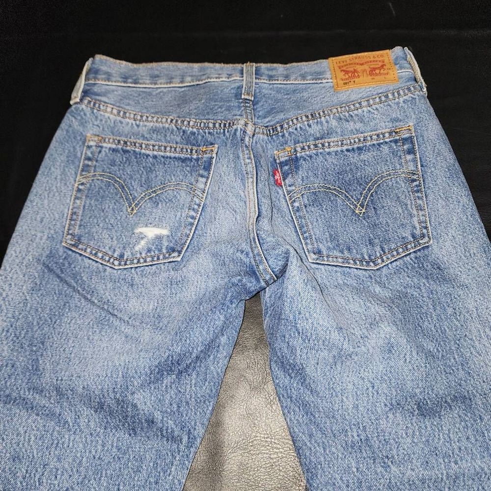 Levi's Womens 501 Embroidered Rose Distressed Button Fly Jeans 25 x 26 - Picture 3 of 5